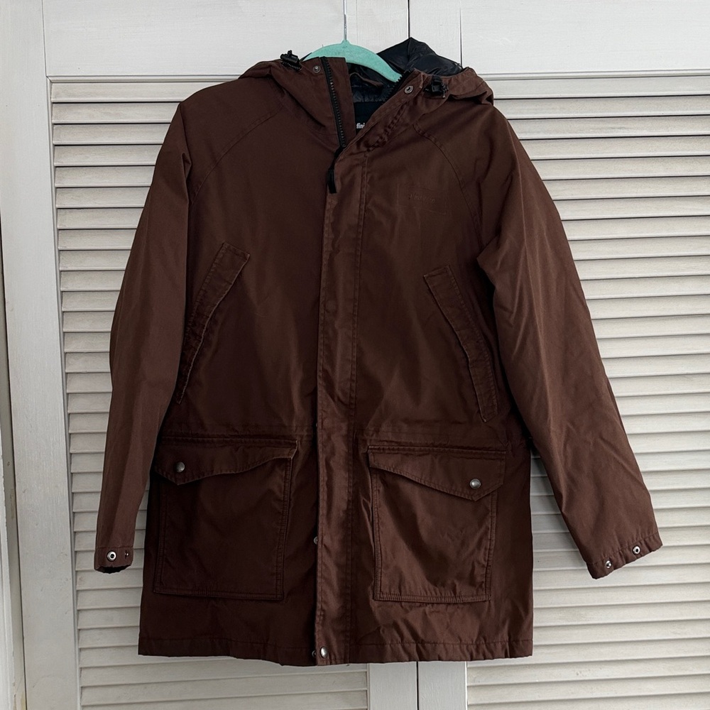 Finisterre Women's Brown Hooded Parka Jacket UK Size 10